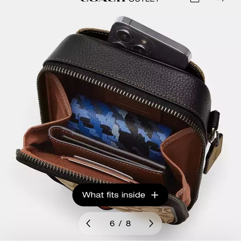 Coach Men's Blue Leather Crossbody Bag - Picture 5 of 5